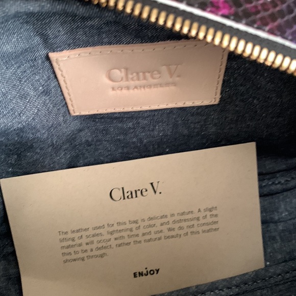 Clare . V Midnight Rainbow snakeskin Embossed Leather Crossbody Bag - Picture 9 of 9